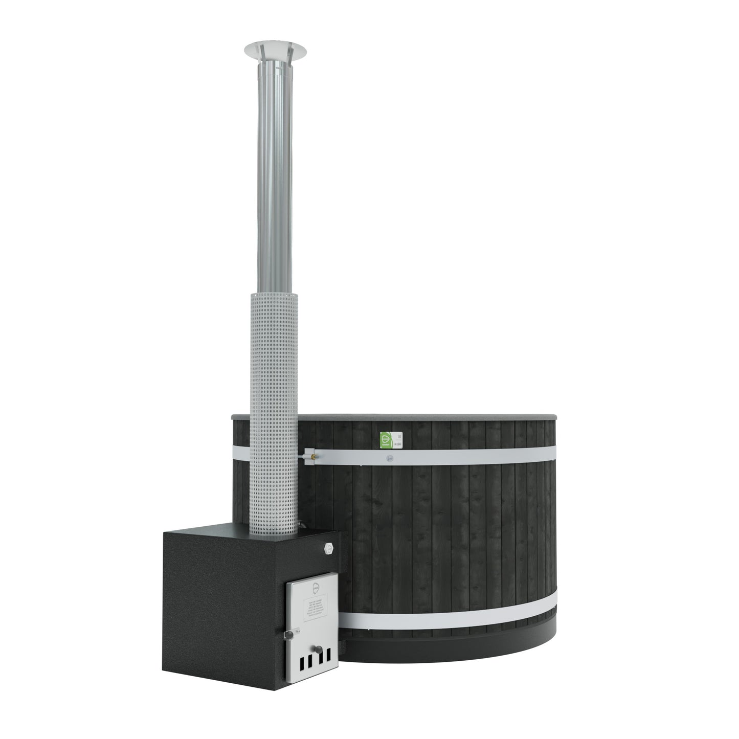 Kirami Annex Family M | Badefassset mit Holzofen | 170 cm / 29 kW