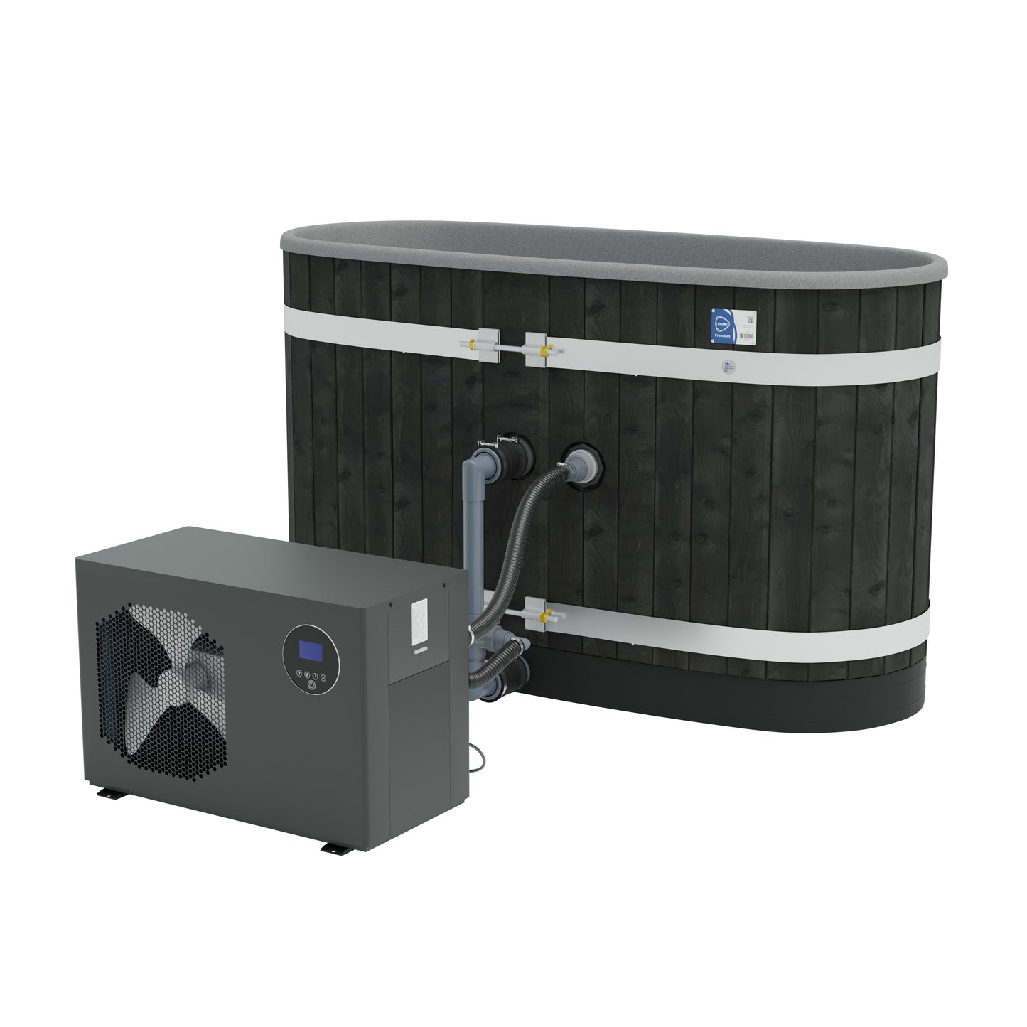 Kirami Annex Tiny S Dual | Badefassset mit Elektroofen | 170 cm / 5 kW