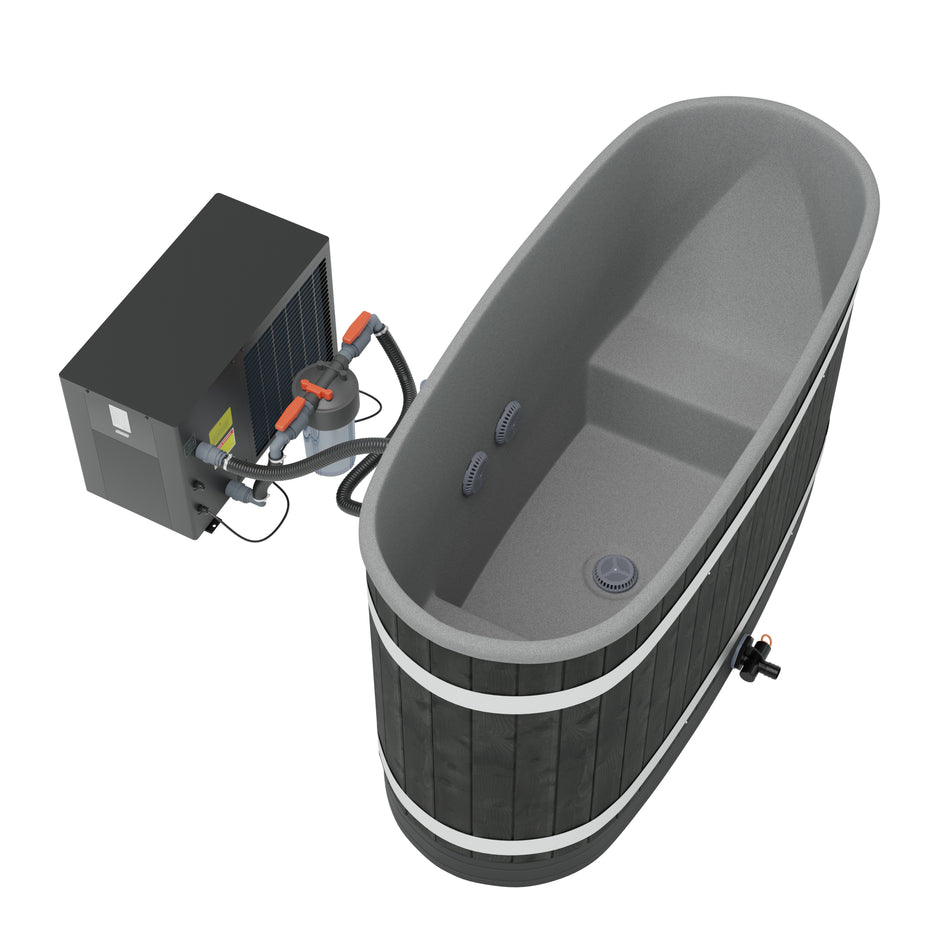 Kirami Annex Tiny S Dual | Badefassset mit Elektroofen | 170 cm / 5 kW