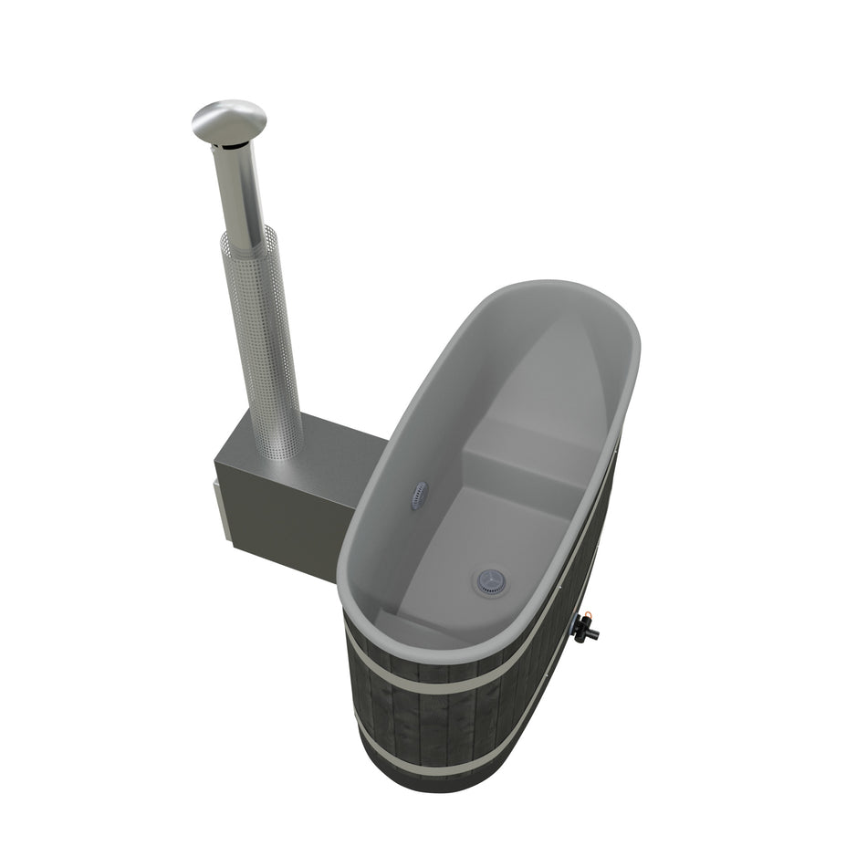 Kirami Annex Tiny S | Badefassset mit Holzofen | 170 cm / 22 kW