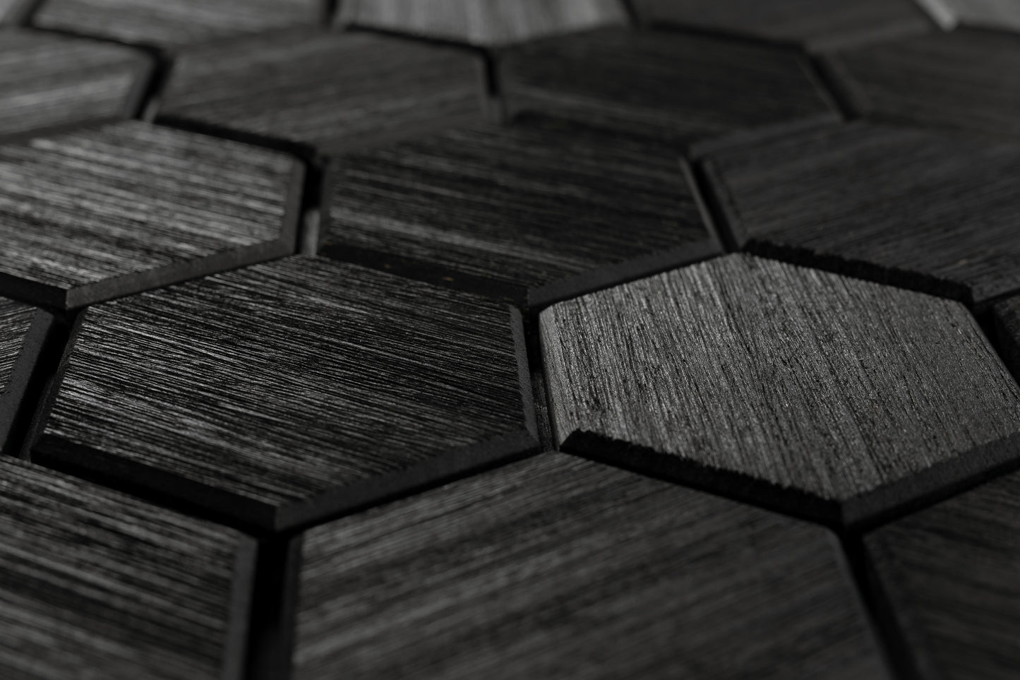 wellmia® Hexa S Black | Sauna Dekopaneel für die Wand und Decke | Abachiholz | 1,25 m2