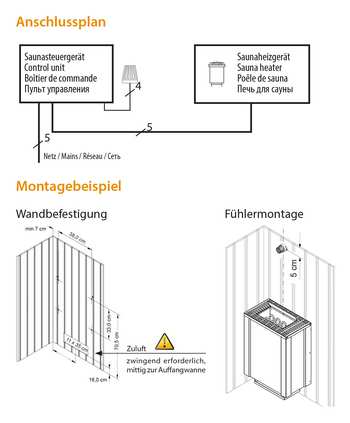 EOS Filius W | Sauna Elektroofen benötigt externe Steuerung | 4,5 kW / 6 kW / 7,5 kW