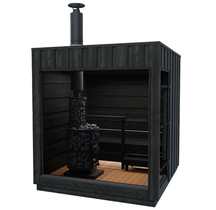 Harvia Legend SHL3506 | Außensauna mit Holzofen Komplettset mit Zulassung BimSchV 2