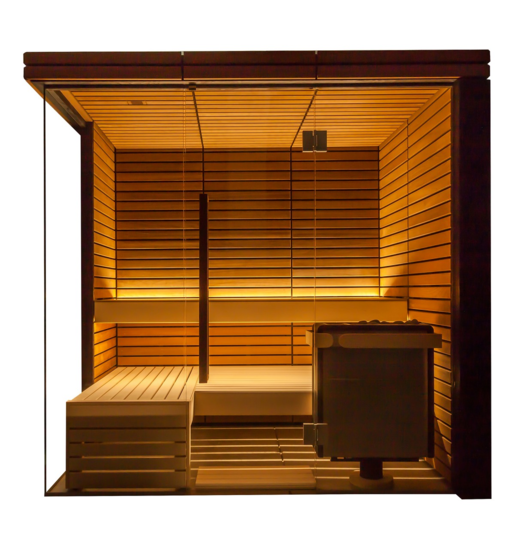 Harvia Lindea View Small | Elementsauna Lindenholz Innensauna Bausatz | 221 x 156 x 212 cm (B/T/H)