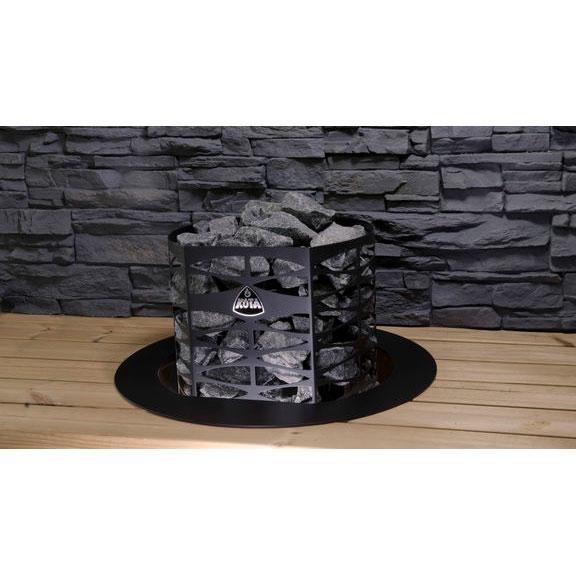 Narvi Saana Montageflansch für Einbau in die Bank | Edelstahl / Schwarz lackiert