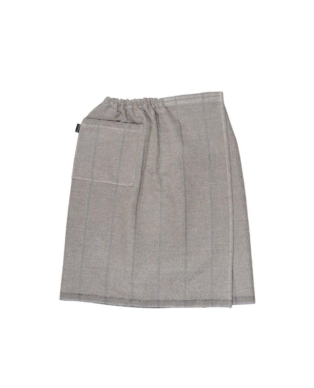 wellmia® by Jokipiin Laituri | Saunakilt aus Leinen-Baumwoll-Mix in natur/schwarz | 70x145 cm