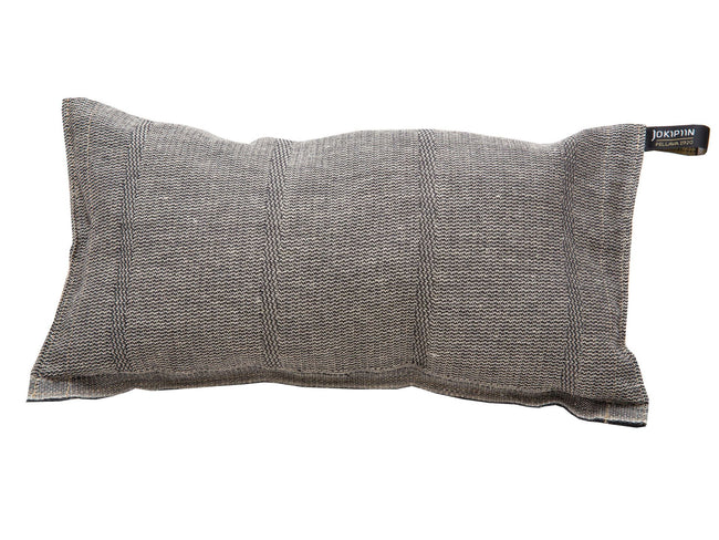 wellmia® by Jokipiin Laituri | Saunakissen aus Leinen-Baumwoll-Mix in natur/schwarz | 22x40 cm