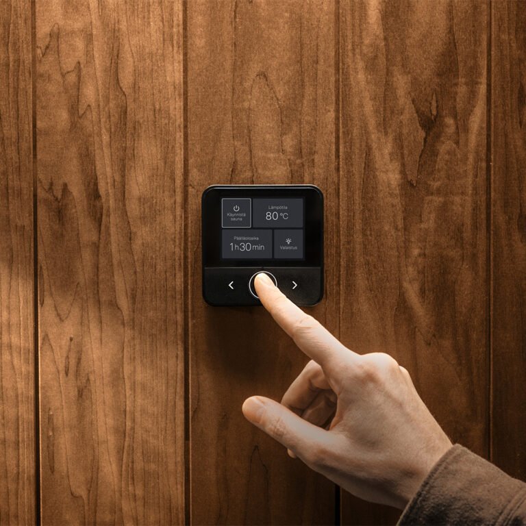 Narvi Ultra Small Wifi | Saunaofen mit Narvi Flow Steuerung über Bedienteil und App | Edelstahl / Schwarz beschichtet | 6.8 kW / 9 kW