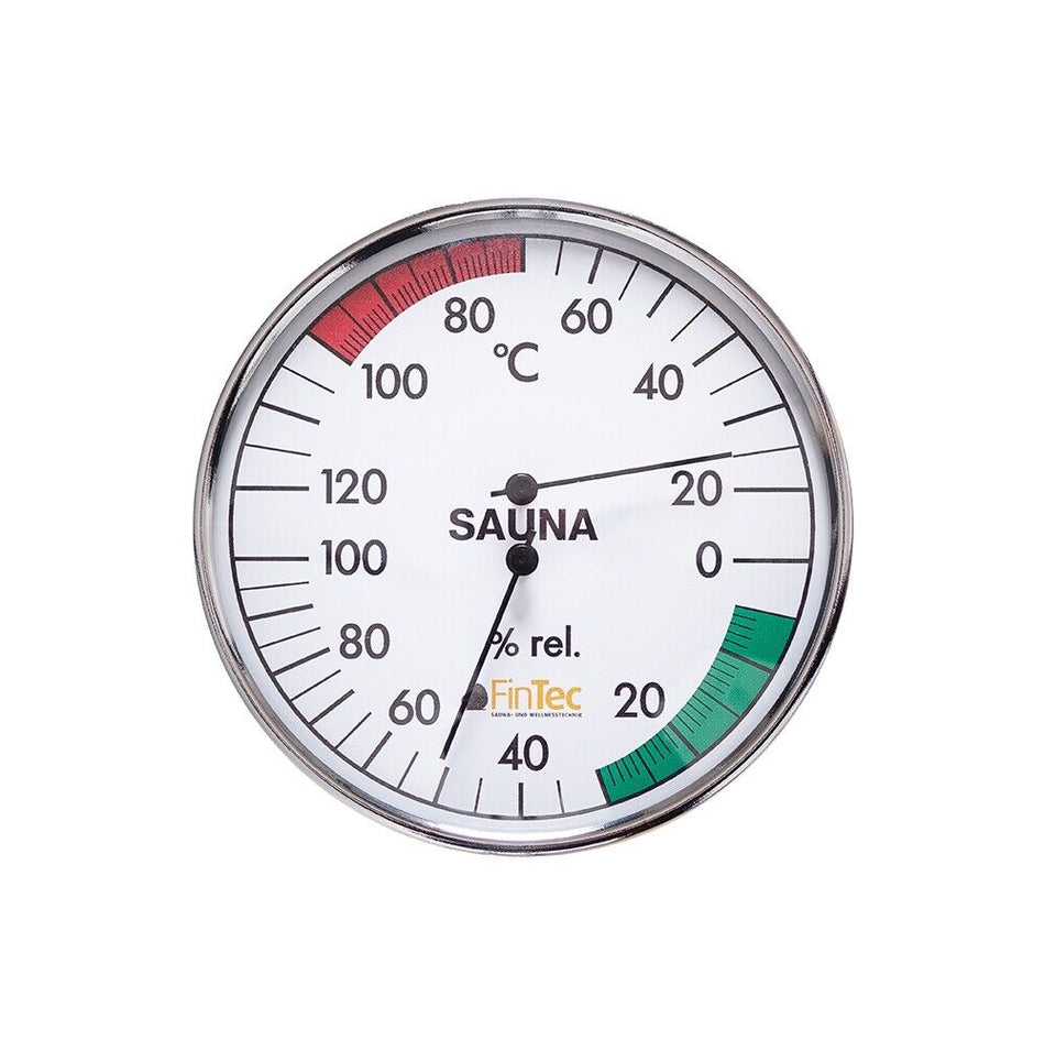 FinTec Sauna Thermometer & Hygrometer | Silber