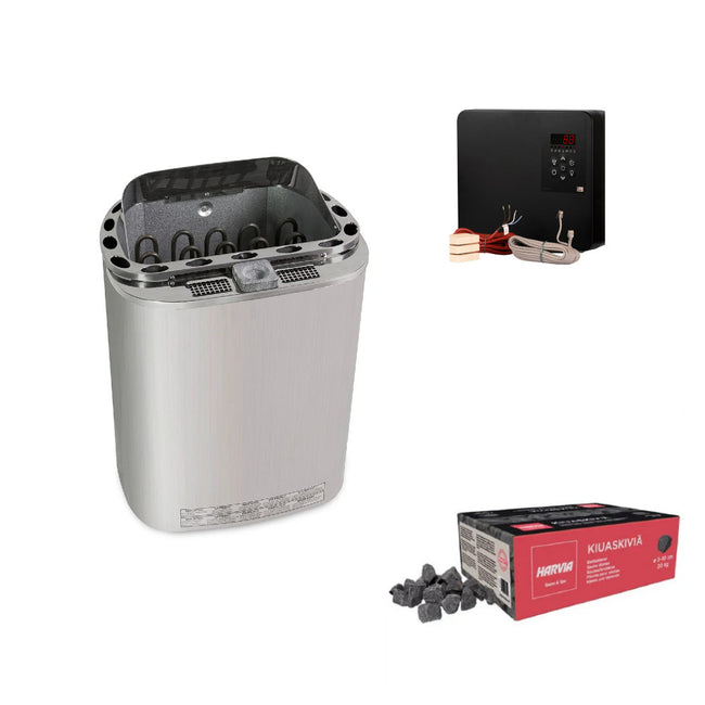 Sawo Scandia Bi/O Combi Set | Bi-O/Combi Elektroofen + Sawo Saunova 2.0 externe Steuerung | 6 kW/ 9 kW