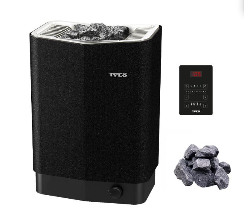 Tylö Sense Pure | Elektroofen Komplettset inkl. externer Saunasteuerung Tylö Pure und 20kg Tylö Saunasteinen  | 6.6 kW / 8 kW / 10.5 kW