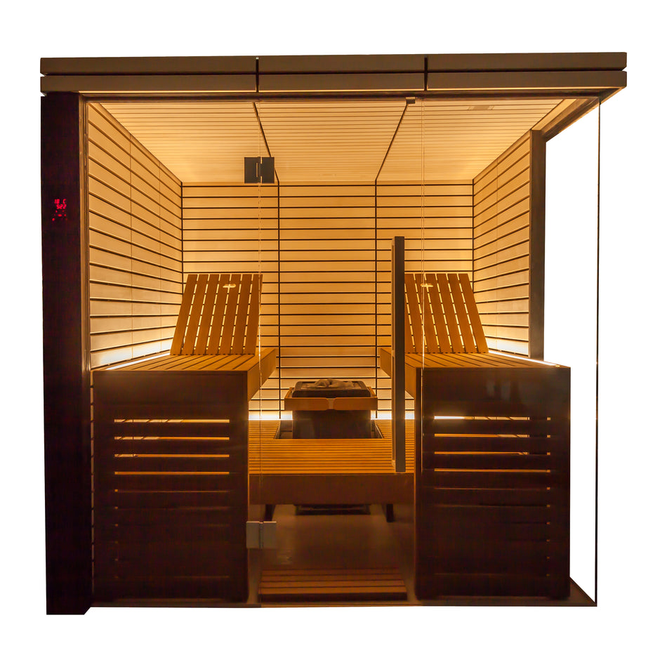 Harvia Lindea View Large | Elementsauna Lindenholz Innensauna Bausatz | 221 x 223 x 212 cm (B/T/H)