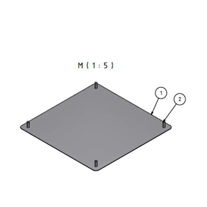 Fintec Strahlblech Edelstahl (quadratisch) | Deckenschutz 495 x 495 mm