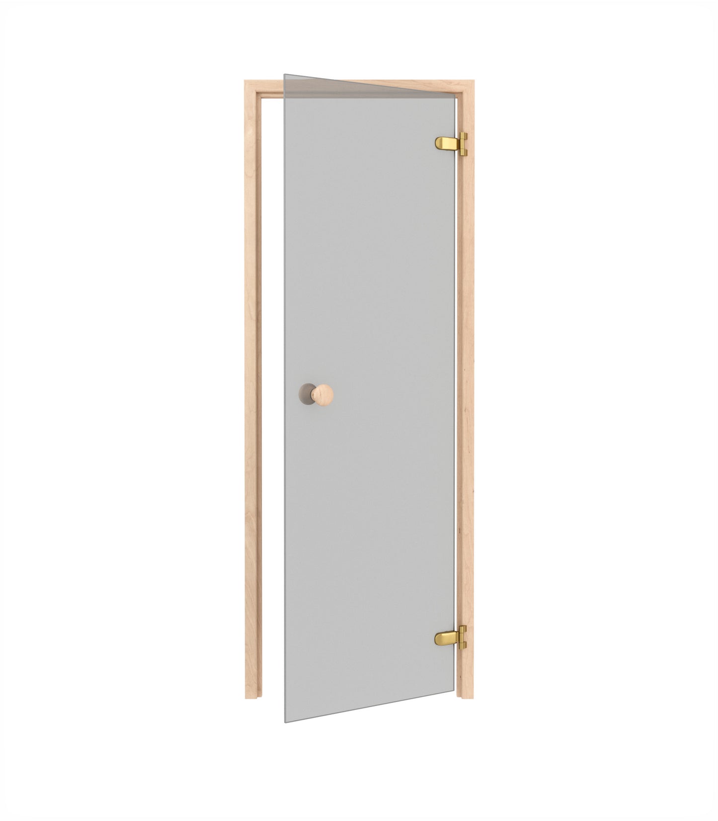 wellmia® Sauna Glastür mit Zarge und Magnetschloss | 6 x 19 | grau