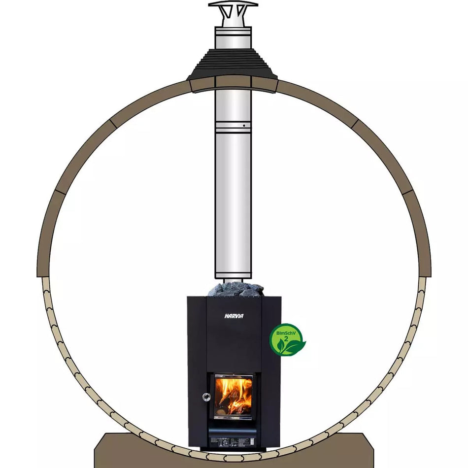 Harvia Edelstahlschornstein für Fasssauna | WHP1500BS / WHP1500BSM