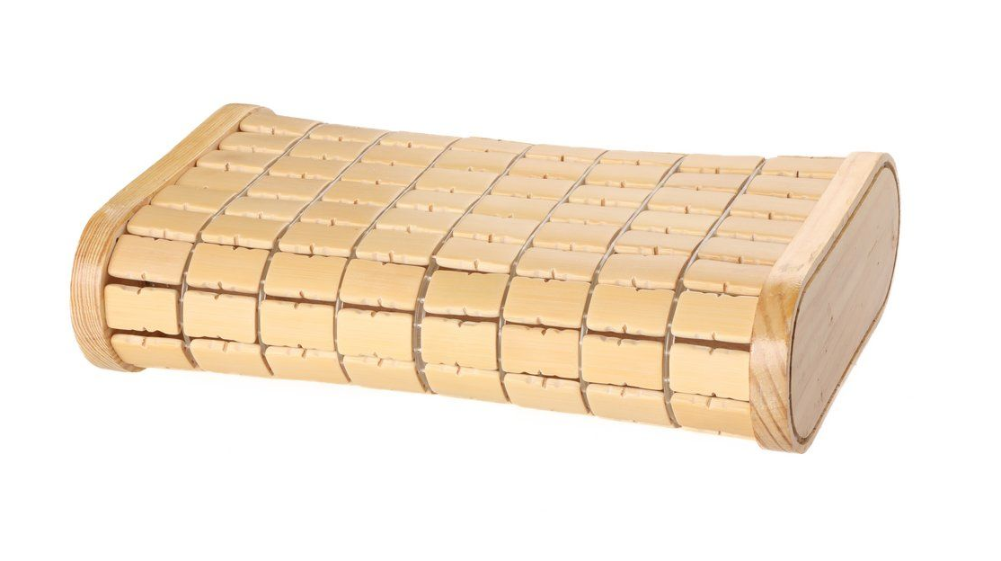 4living Flexibles Sauna-Nackenkissen aus Bambus | Kopfstützen aus Bambus