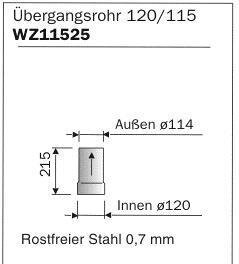 Harvia WZ115120 | Adapterrohr Edelstahl 120/115