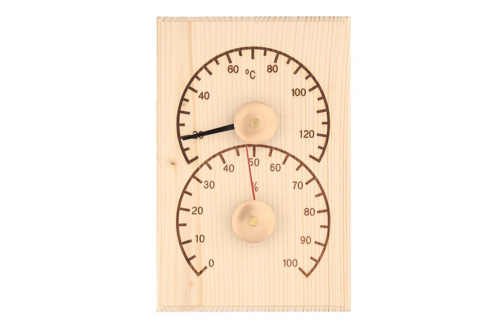 4living Thermo- & Hygrometer | Sauna Zubehör aus Kiefernholz
