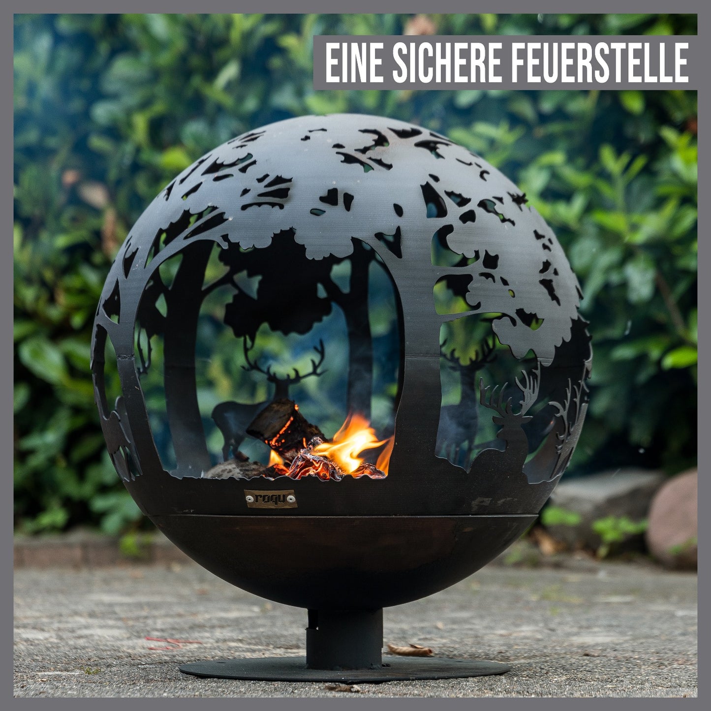 roqu forest - Feuerschale mit Waldmotiv - Feuerstelle für den Garten - Outdoor Feuer in klassischer Eleganz ⌀50 cm